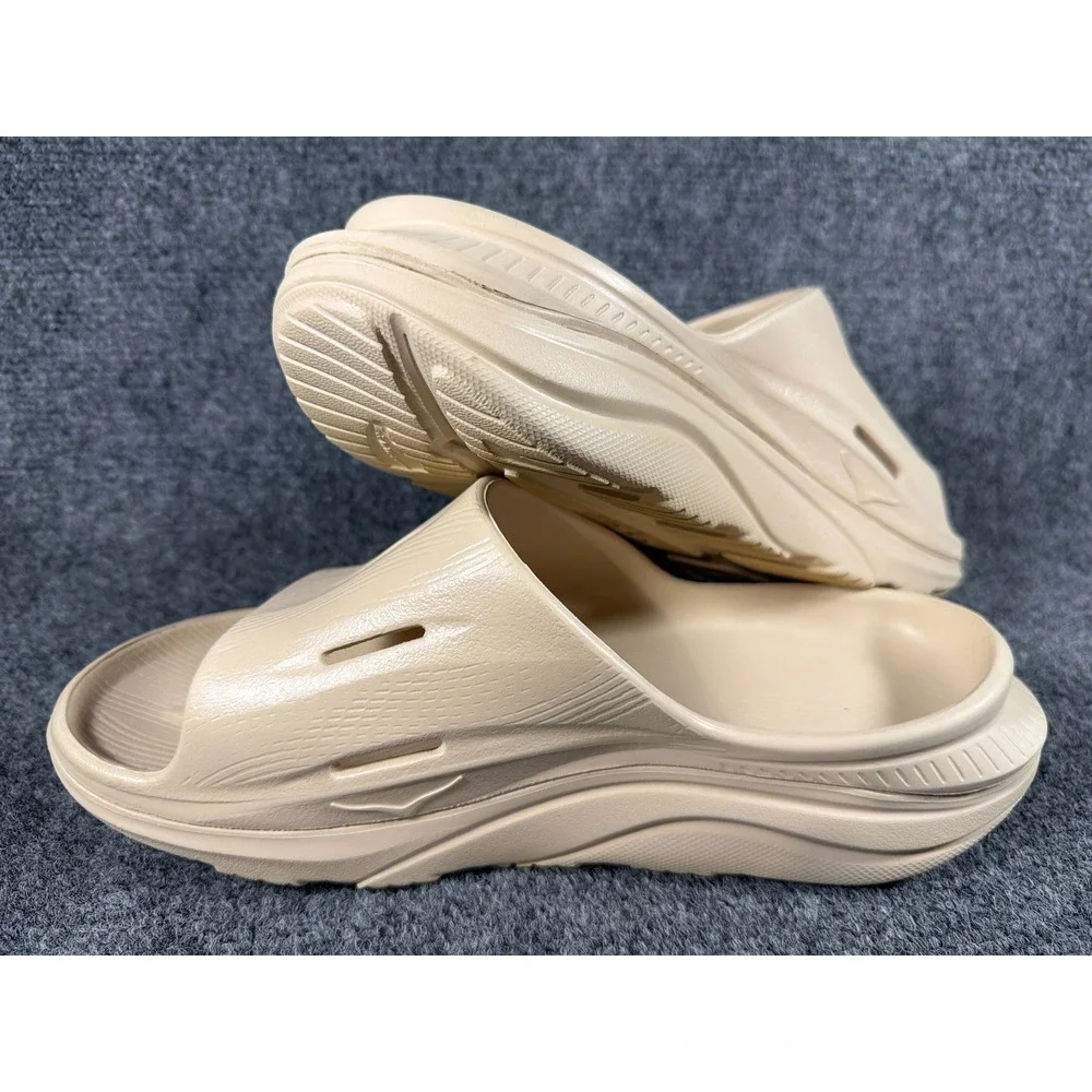 Hoka One One Men’s Cushioned Slide Sandals in Tan